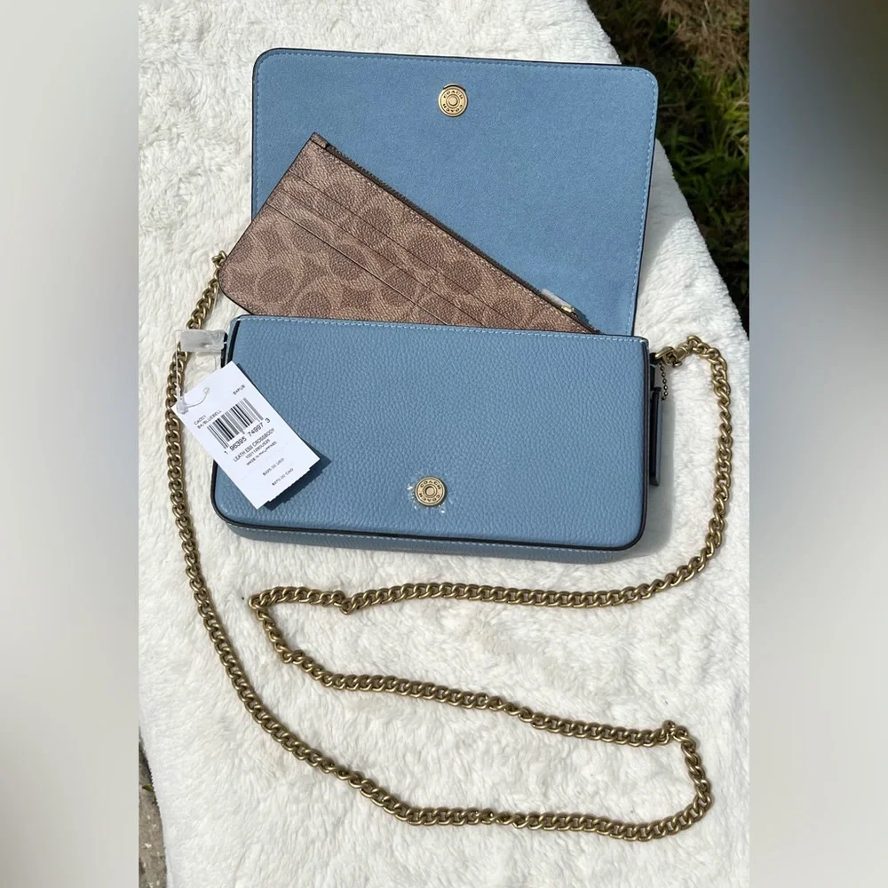 NWT Coach Crossbody in Bluebell with Removable Card Wallet - Picture 3 of 16